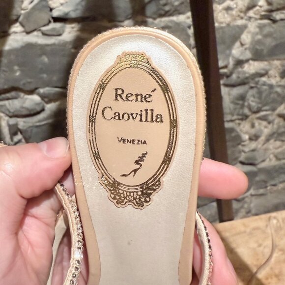 René Caovilla Caterina 40 Crystal Embellished Bow Strap Sandals - Picture 10 of 11